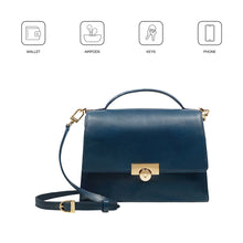 Load image into Gallery viewer, Antoinette 03 Blue Leather Shoulder Bag