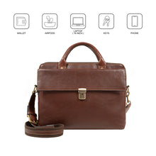 Load image into Gallery viewer, Bonaparte 02 Brown Leather Briefcase