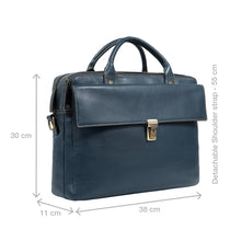 Load image into Gallery viewer, Bonaparte 02 Blue Leather Briefcase