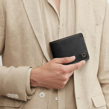 Load image into Gallery viewer, Bonaparte W2 Black Leather Tri Fold