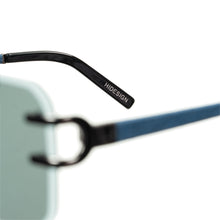 Load image into Gallery viewer, Portofino Unisex Blue Rimless Double Bridge Sunglasses