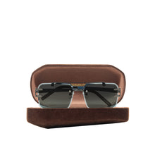 Load image into Gallery viewer, Portofino Unisex Blue Rimless Double Bridge Sunglasses
