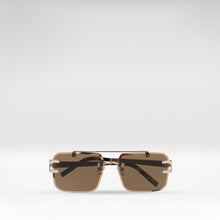 Load image into Gallery viewer, Portofino Unisex Brown Rimless Double Bridge Sunglasses