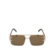 Load image into Gallery viewer, Portofino Unisex Brown Rimless Double Bridge Sunglasses