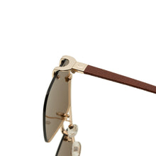Load image into Gallery viewer, Portofino Unisex Brown Rimless Double Bridge Sunglasses