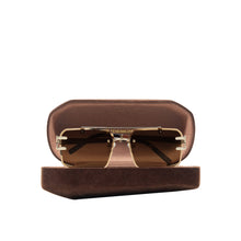 Load image into Gallery viewer, Portofino Unisex Brown Rimless Double Bridge Sunglasses