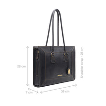Load image into Gallery viewer, Hydor 02 Black Leather Tote Bag