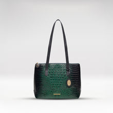 Load image into Gallery viewer, Galaxy 01 Green Leather Tote Bag