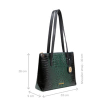 Load image into Gallery viewer, Galaxy 01 Green Leather Tote Bag
