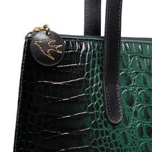 Load image into Gallery viewer, Galaxy 01 Green Leather Tote Bag
