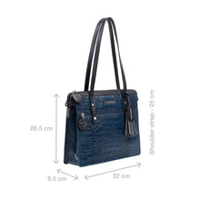 Load image into Gallery viewer, Galaxy 02 Blue Leather Tote Bag