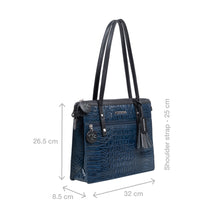 Load image into Gallery viewer, Galaxy 02 Blue Leather Tote Bag