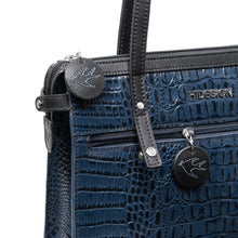 Load image into Gallery viewer, Galaxy 02 Blue Leather Tote Bag