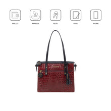 Load image into Gallery viewer, Galaxy 02 Red Leather Tote Bag