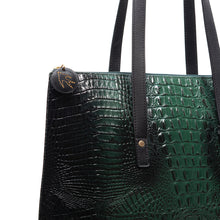 Load image into Gallery viewer, Galaxy 03 Green Leather Tote Bag