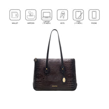 Load image into Gallery viewer, Galaxy 03 Brown Leather Tote Bag