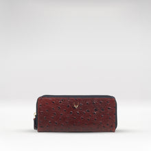 Load image into Gallery viewer, Lunara W1 Red Leather Double Zip Around Wallet