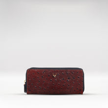 Load image into Gallery viewer, Lunara W1 Red Leather Double Zip Around Wallet