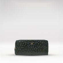 Load image into Gallery viewer, Lunara W1 Green Leather Double Zip Around Wallet