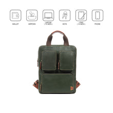 Load image into Gallery viewer, Hydor 03 Green Leather Backpack
