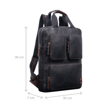 Load image into Gallery viewer, Hydor 03 Black Leather Backpack
