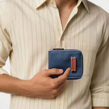 Load image into Gallery viewer, Hydor W1 Blue Leather Bi Fold Wallet
