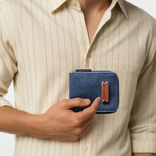 Load image into Gallery viewer, Hydor W1 Blue Leather Bi Fold Wallet