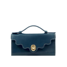 Load image into Gallery viewer, Comtesse W2 Blue Leather Tri-Fold Wallet