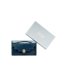 Load image into Gallery viewer, Comtesse W2 Blue Leather Tri-Fold Wallet