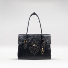 Load image into Gallery viewer, Comtesse 02 Black Leather Tote Bag