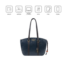 Load image into Gallery viewer, Normandie 01 Blue Leather Tote Bag