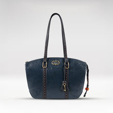 Load image into Gallery viewer, Normandie 01 Blue Leather Tote Bag