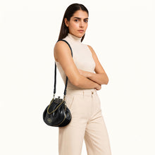 Load image into Gallery viewer, Versailles 01 Black Leather Sling Bag