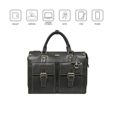 Load image into Gallery viewer, Baron 01 Black Leather Briefcase