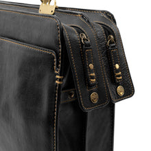 Load image into Gallery viewer, Viscounti 02 Black Leather Briefcase