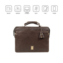 Load image into Gallery viewer, Viscounti 02 Brown Leather Briefcase