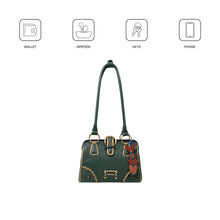 Load image into Gallery viewer, Spirit 02 Green Leather Shoulder Bag