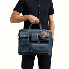 Load image into Gallery viewer, Rhapsody 02 Blue Leather Briefcase