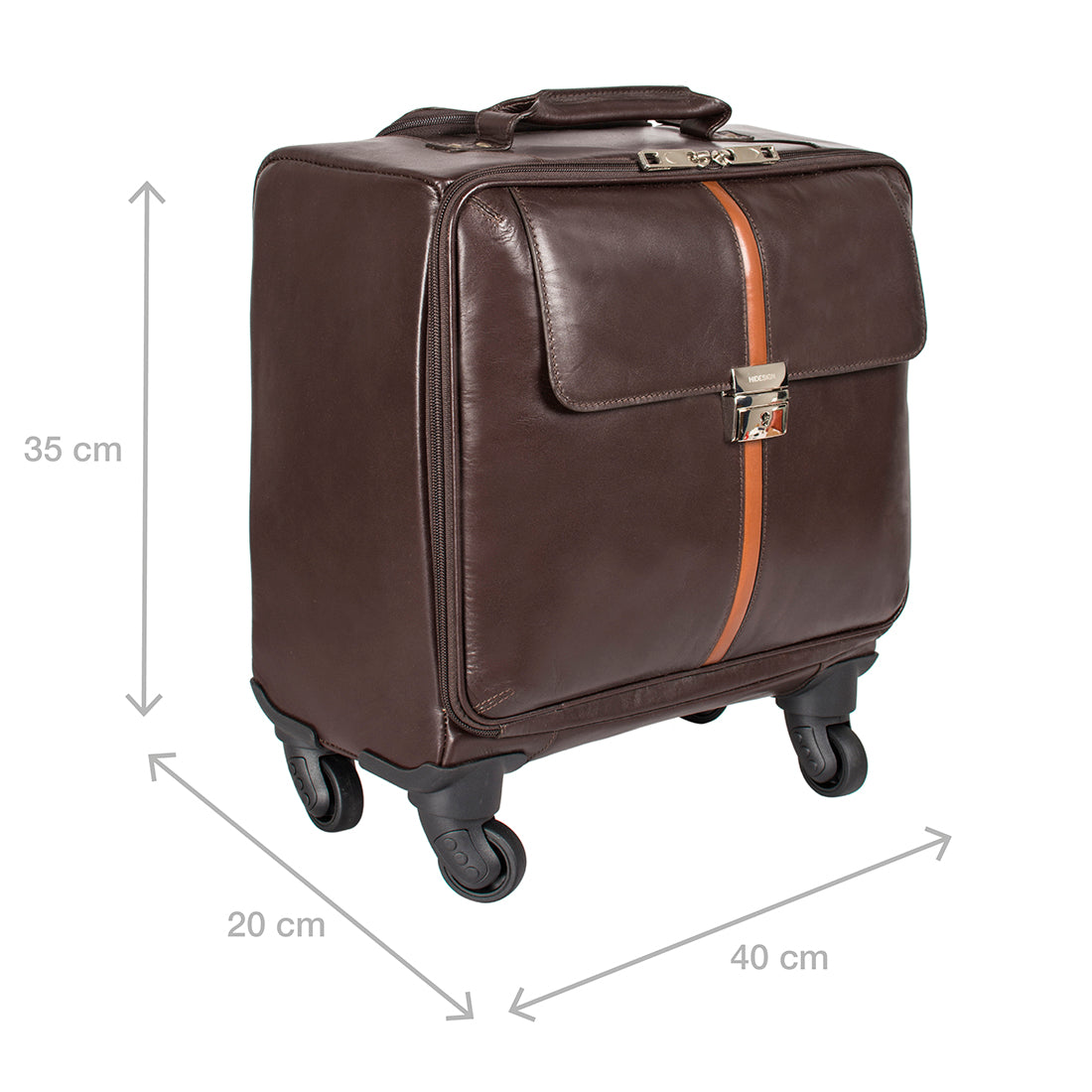 Buy Brown Kingsley 02 Trolley Bag Online - Hidesign