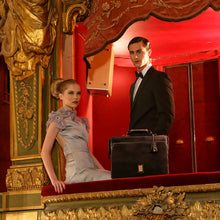 Load image into Gallery viewer, Viscounti 02 Black Leather Briefcase
