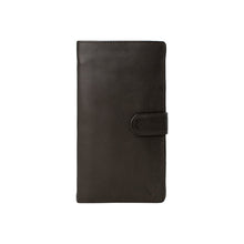 Load image into Gallery viewer, Front view of Hidesign brown leather Melbourne ranch passport holder with flap closure for travel.