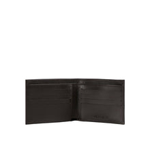 Load image into Gallery viewer, Open brown bi-ranch Melbourne fold wallet revealing multiple card slots & Hidesign logo in interior.