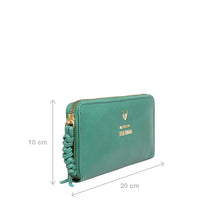 Load image into Gallery viewer, Hera W1 Green Leather Zip Around Wallet