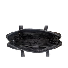 Load image into Gallery viewer, Interior view of Hidesign EE Uranus 01 men's black leather briefcase showing spacious compartments.