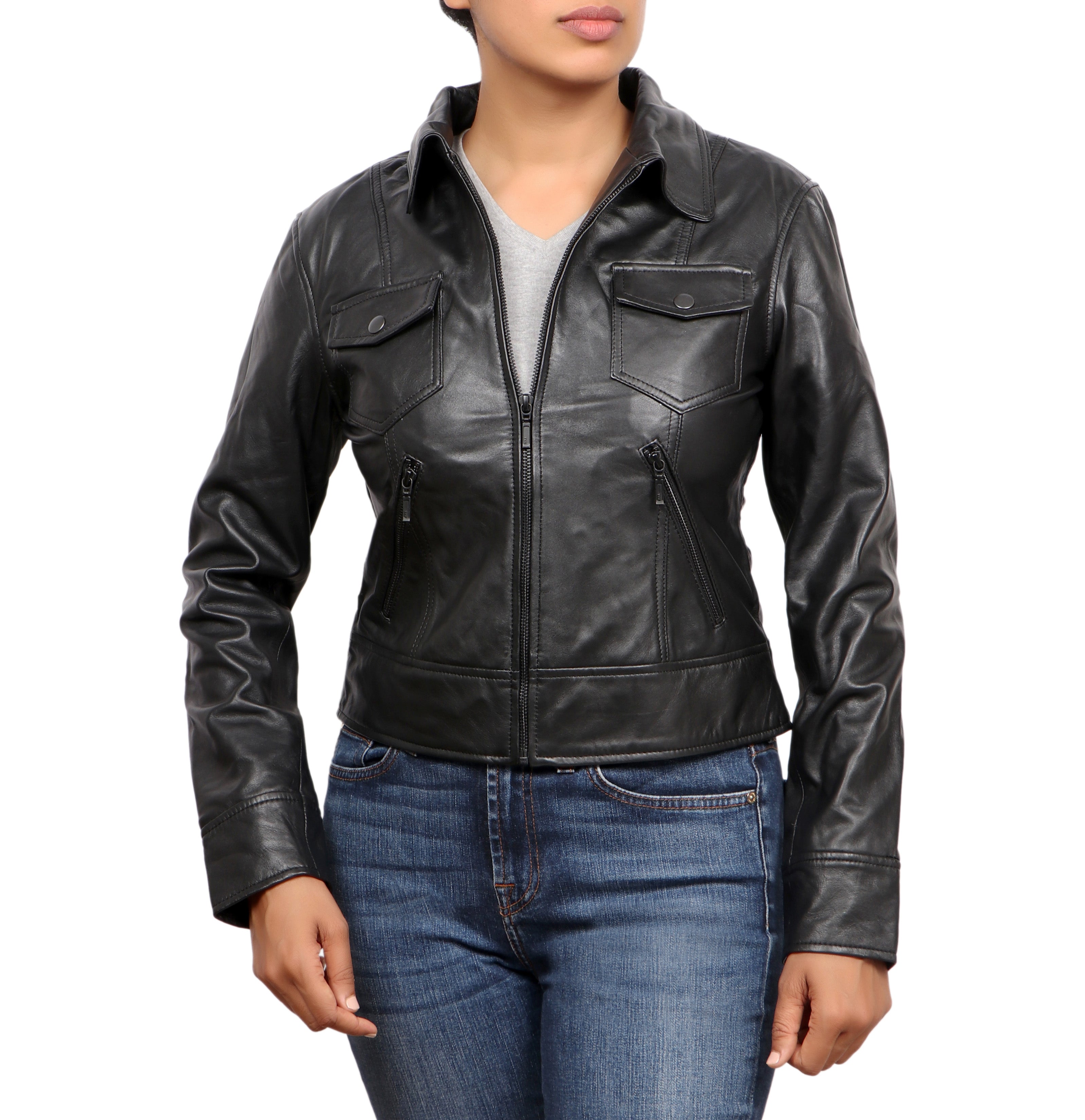 JEAN BIKER WOMENS JACKET