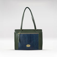 Load image into Gallery viewer, Libra 02 Sb Blue Leather Tote Bag
