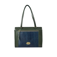 Load image into Gallery viewer, Libra 02 Sb Blue Leather Tote Bag
