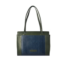Load image into Gallery viewer, Libra 02 Sb Blue Leather Tote Bag

