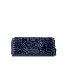 Load image into Gallery viewer, Angara W2 Sb Blue Leather Zip Around Wallet

