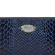 Load image into Gallery viewer, Angara W2 Sb Blue Leather Zip Around Wallet
